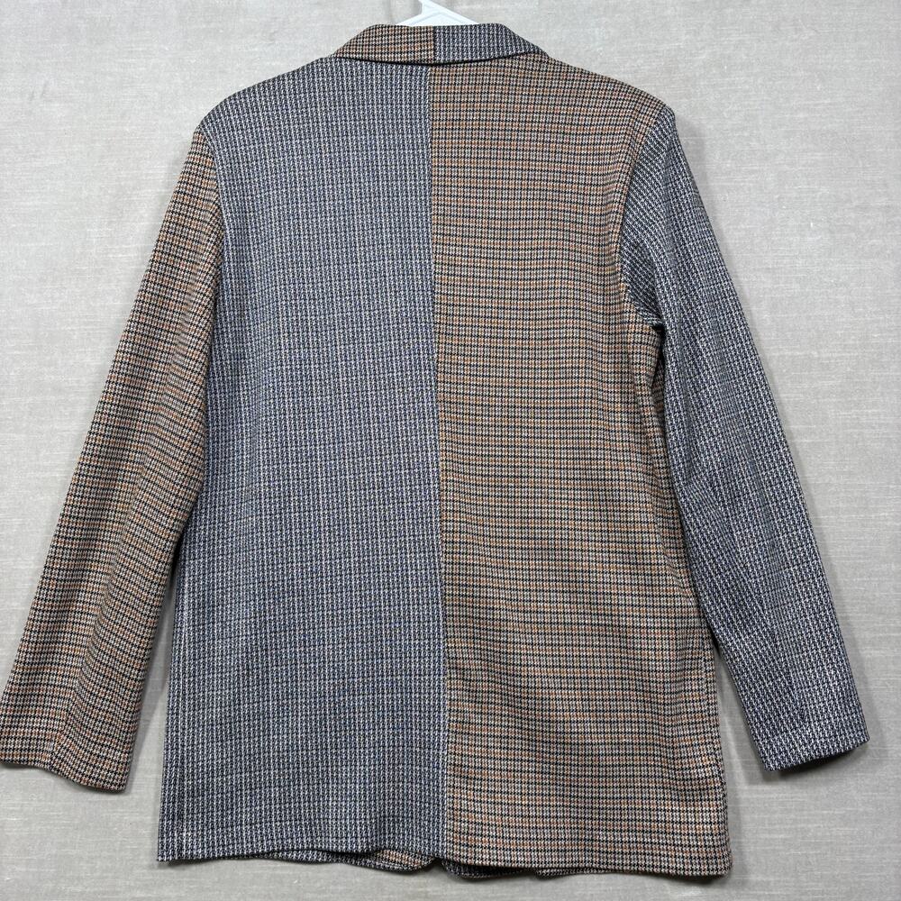 Vtg SO Colorblock Oversized Plaid Blazer Jacket Small Statement Retro Patchwork - Picture 2 of 7